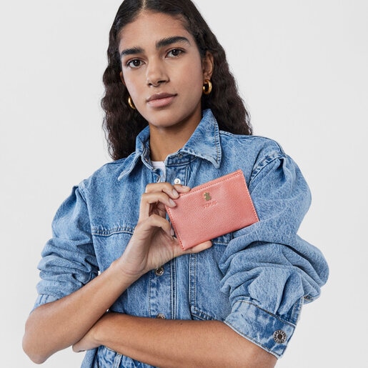 Розовая кредитница и кошелек для мелочи Dorp