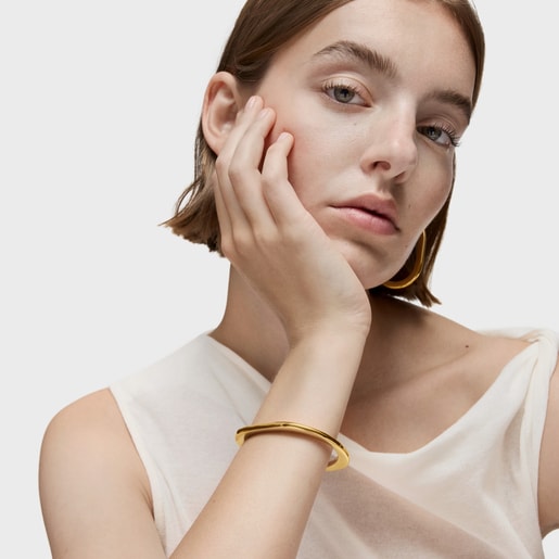 Pulseira escrava banhada a ouro de 18 K sobre prata Line