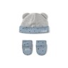 Baby hat and mittens set in Mini sky blue