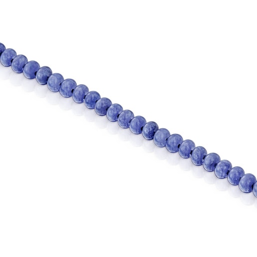 Bracciale a catena in argento placcato oro 18 kt e quarzite blu Hold Oval