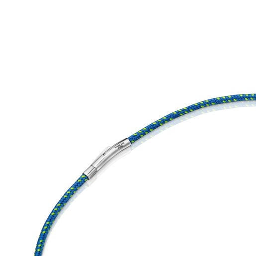 Collar con cordón azul y acero TOUS Basics