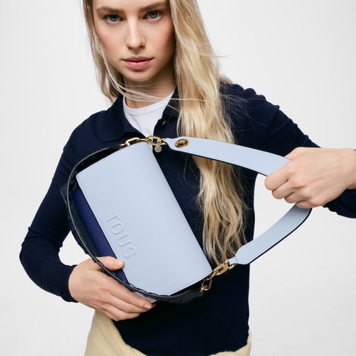 Bandolera mediana azul marino Audree Saffiano