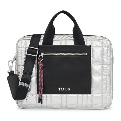 Silver-colored TOUS Empire Padded Briefcase