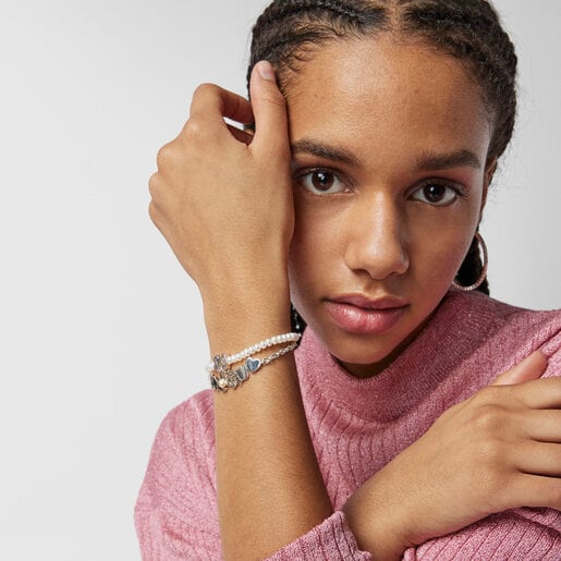 Pulsera Nocturne motivos de Plata con Perla