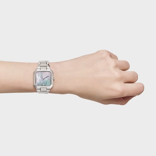 Analog watch with steel bracelet and mother-of-pearl face Karat