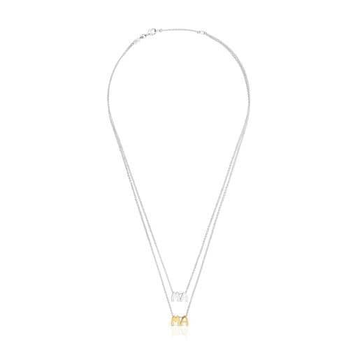 عِقد مزدوج بدرجتَي لون مُرصّع بحليات من تشكيلة TOUS Mama