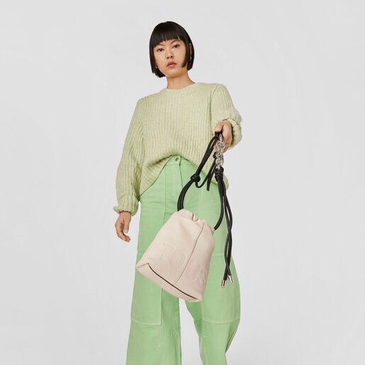 Mini bolso beige de piel TOUS Cloud