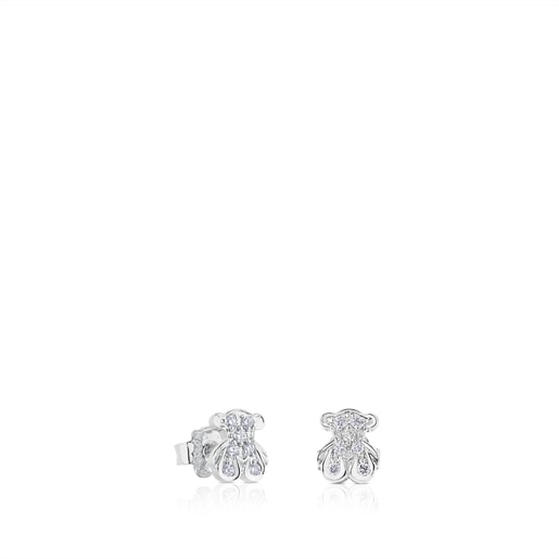 Pendientes de oro blanco y diamantes motivo oso TOUS Bear