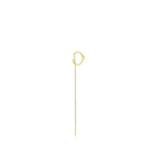 Gold TOUS Cool Joy bear charm Earring with chain