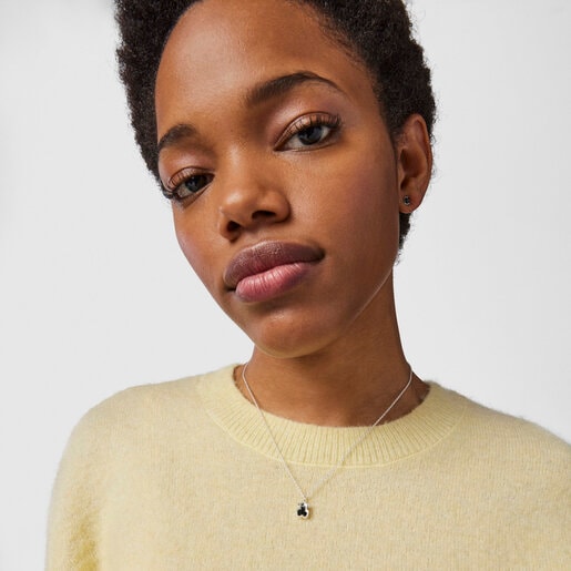 ネックレス  Areia  くま  45cm　シルバー925　オニキス　