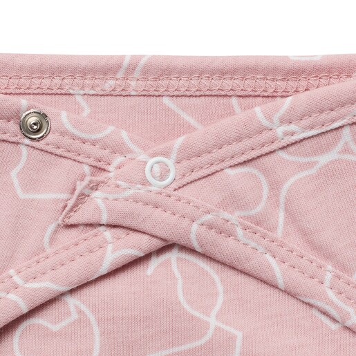 Bandana con porta-chupete de bebé Line Bear rosa