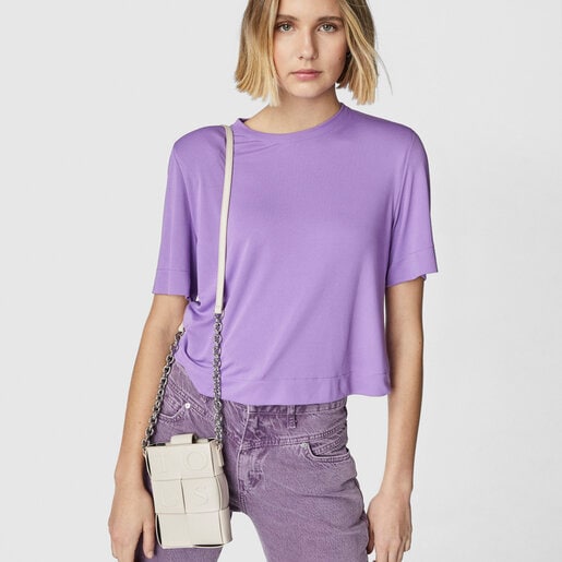 Mini bolso beige y negro TOUS Damas