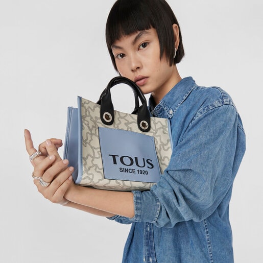 תיק נשיאה Amaya Kaos Icon בינוני בצבע בז' וכחול