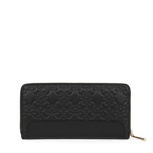 Large black colored Leather Mossaic Wallet