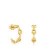 Boucles d’oreilles anneaux logo en argent plaqué or 18 ct, 17,4 mm TOUS MANIFESTO