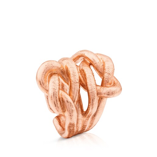 Rose Vermeil Silver Duna Tube Ring TOUS