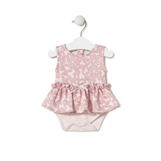 Baby girls bodysuit with skirt in KaosP pink