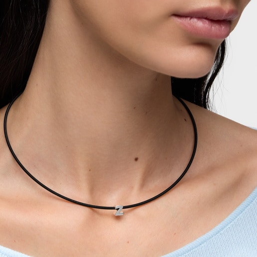 7 mm silver letter Z Charm TOUS Mesh Tube