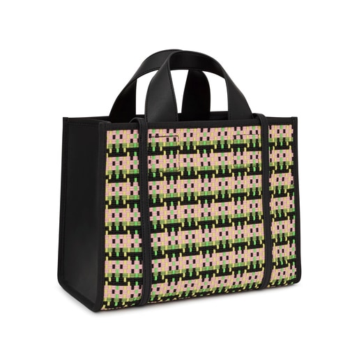 Medium black TOUS Amaya Braided Shopping bag | TOUS