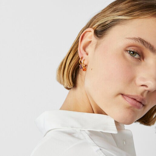 Pendiente con cornalina y esmalte de color TOUS Vibrant Colors