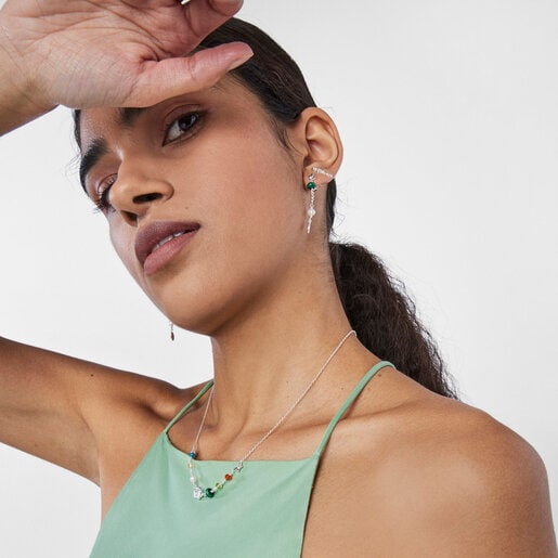 Collar Fragile Nature de plata y gemas