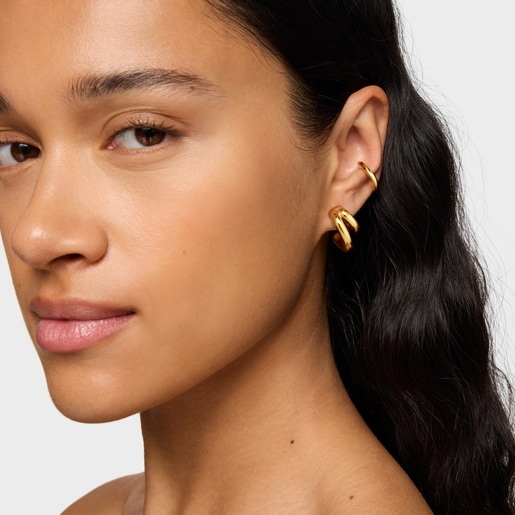 Earcuff con baño de oro 18 kt sobre plata Line