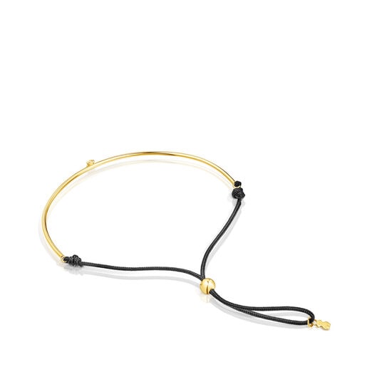 Gold and nylon TOUS Cool Joy Bracelet with bear