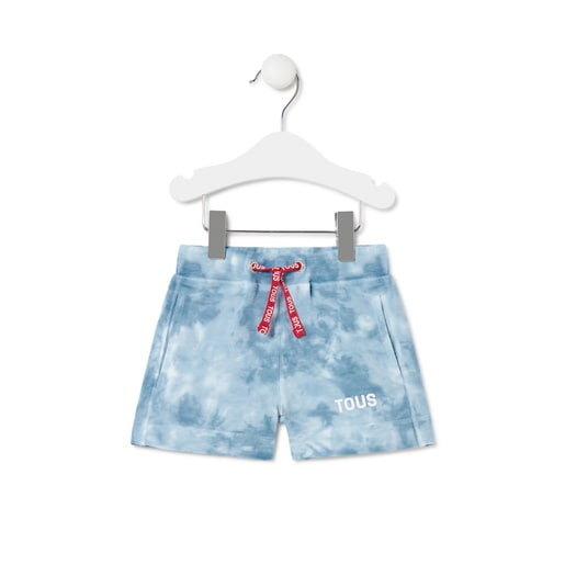 Boys tie-dye cotton Bermudas in Casual blue