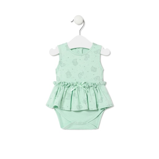 Tous - Baby Girl's Bodysuit With Skirt In Pic Mist - Textil