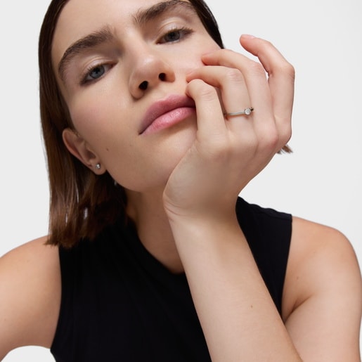 טבעת סוליטר מפלטינה בשילוב יהלום מעבדה 0.25 קראט TOUS Essentials LGD