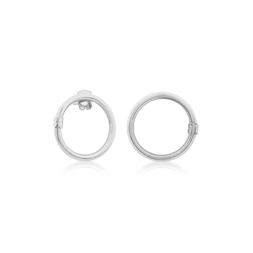Large Silver Hold Earrings