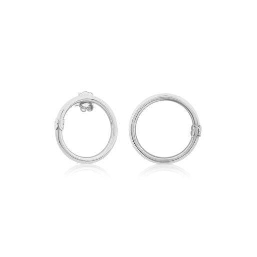 Large Silver Hold Earrings | TOUS