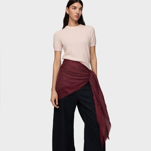 Pañuelo burdeos TOUS Silhouette Jacquard