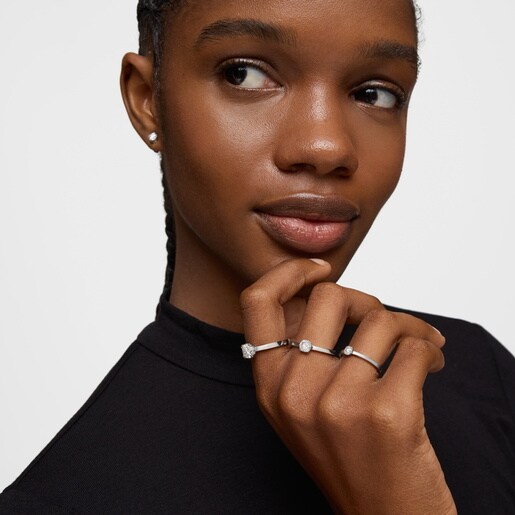 טבעת סוליטר מפלטינה בשילוב יהלום מעבדה 1.00 קראט TOUS Essentials LGD