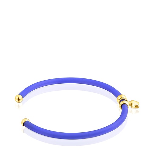 Bracelet TOUS St. Tropez Caucho étoile avec argent vermeil de couleur bleue
