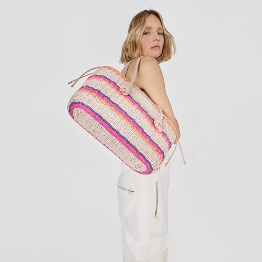 トープカラーのラージ・トートバッグ TOUS Scoubidou