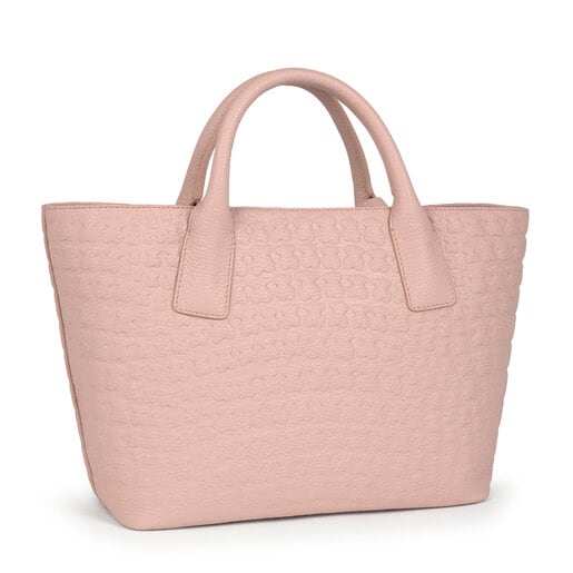 Ροζ τσάντα Tote Sherton από Δέρμα