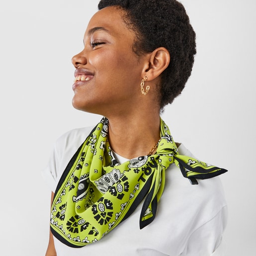 Lime green TOUS Gems Bandana scarf