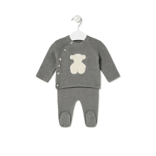 Conjunto de bebé de recién nacido Tricot gris