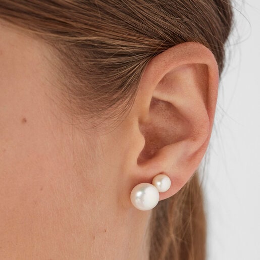 Set of Gloss Earrings with Pearls | TOUS