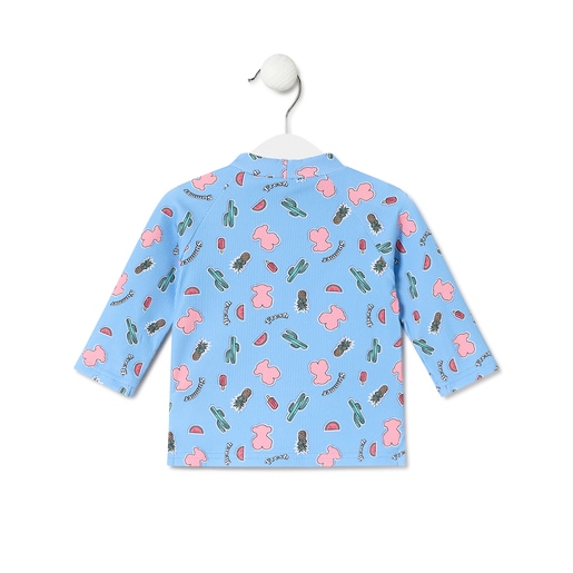 Camiseta protección solar UV niño Cactus azul