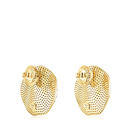 Gold ATELIER Nenufar Earrings with yellow Diamonds
