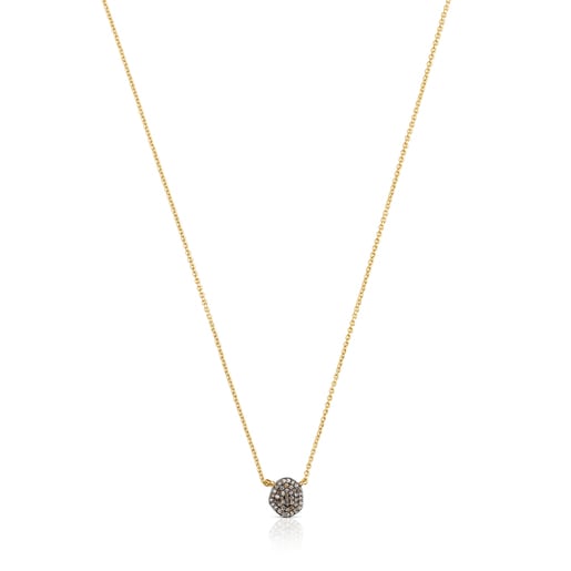 Silver Vermeil Nenufar Necklace with Diamonds | TOUS