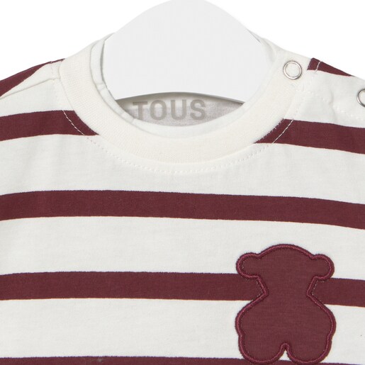 Striped t-shirt in Casual maroon
