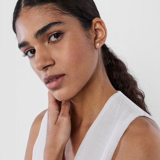 Серьги Les Classiques из белого золота с бриллиантом и жемчугом