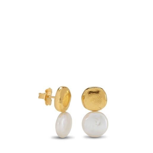 Gold Duna Earrings with Pearl