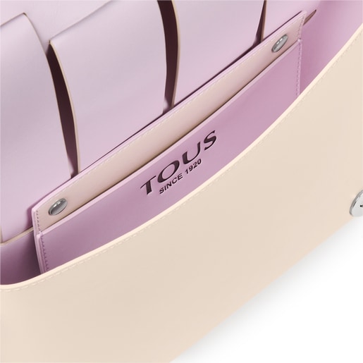 ベージュ＆モーブカラーのスモールクロスボディバッグ TOUS Damas