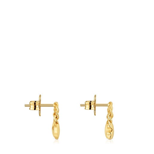 Short 18kt gold plating over silver Earrings with motifs Bold Motif | TOUS