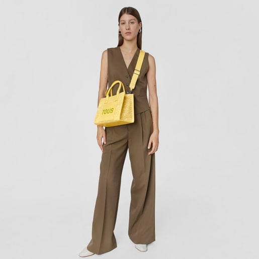 Medium yellow Kaos Mini Evolution Amaya Shopping bag | TOUS