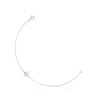 Silver Chain bracelet with flower TOUS Motifs
